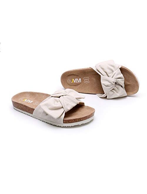 WTW Women Summer Bow Cork Sandals Platform Footbed for Ladies