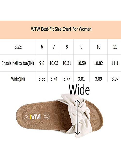 WTW Women Summer Bow Cork Sandals Platform Footbed for Ladies