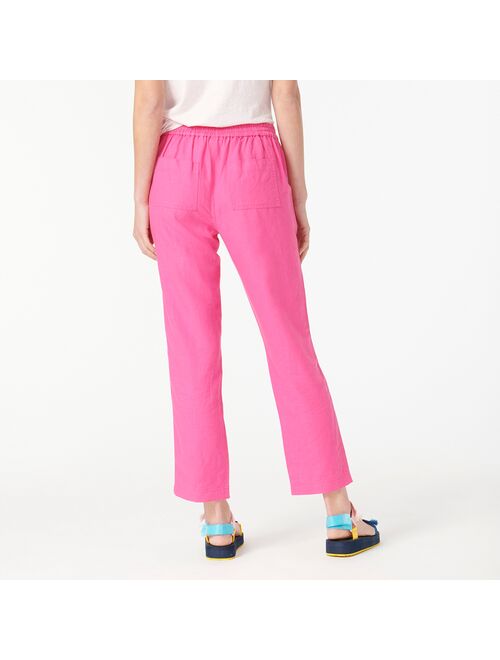 J.Crew Petite tie-waist seaside pant in linen blend