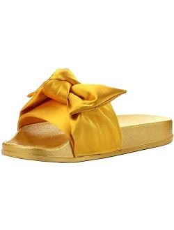 Moira-19 Women's Fashion Bow Decor Slip On Slide Sandal