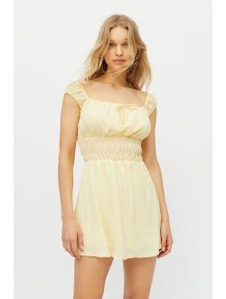 Remnants Smocked Crepe Mini Dress