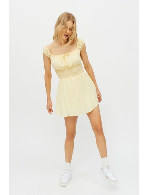 Urban Renewal Remnants Smocked Crepe Mini Dress