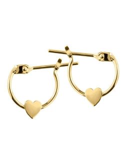 Macy's Children's Heart Earrings in 14k Yellow Gold