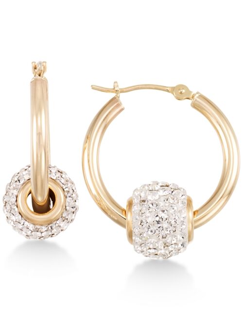 Macy's Crystal Fireball Hoop Earrings in 10k Gold