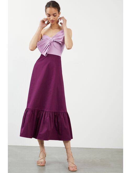 Hutch Colorblocked Bow-Tie Maxi Dress