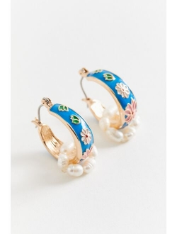 Dorota Enamel Hoop Earring