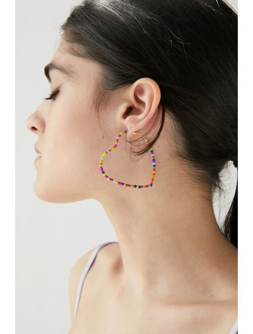 Urban Outfitters Beaded Heart Hoop Earring