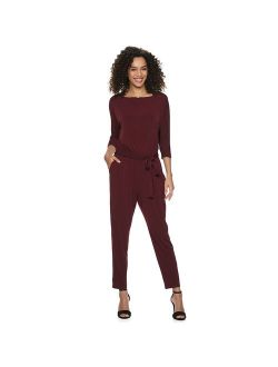 Women's Nina Leonard Solid Ankle Jumpsuit