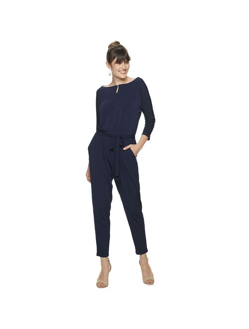 Women's Nina Leonard Solid Ankle Jumpsuit