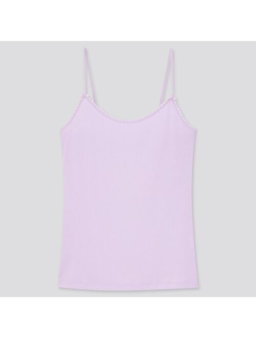 Uniqlo WOMEN COTTON MODAL RIBBED LACE CAMISOLE