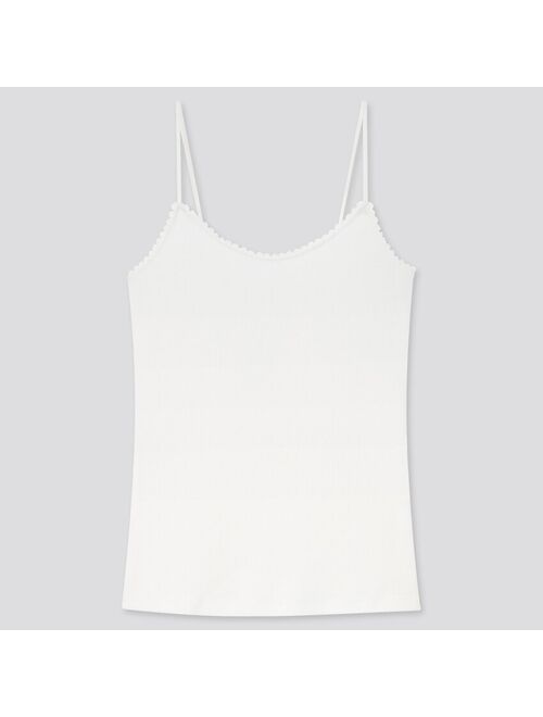 Uniqlo WOMEN COTTON MODAL RIBBED LACE CAMISOLE