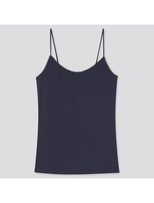 Uniqlo WOMEN COTTON MODAL RIBBED LACE CAMISOLE