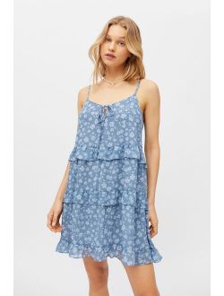 Dress Forum Tie-Front Tiered Mini Dress