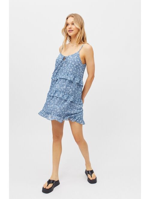 Dress Forum Tie-Front Tiered Mini Dress