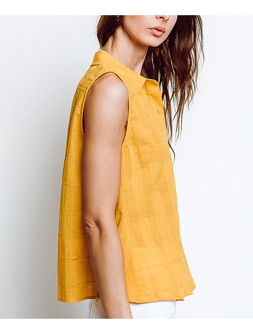 MONTE The Label Marigold Debbie Sleeveless Button-Up Top - Women