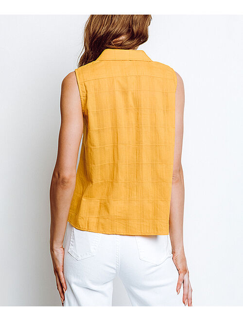 MONTE The Label Marigold Debbie Sleeveless Button-Up Top - Women