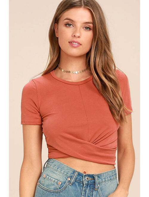 Lulus All-Access Pass Washed Black Crop Top