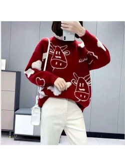 Harajuku Animal Women Sweaters Vintage O Neck Long Sleeve Female Pullovers 2020 Autumn New Chic Streetwear Sueter Mujer