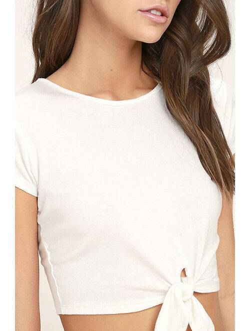 Lulus Taking Chances Ivory Crop Top