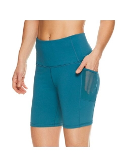 Women's Gaiam Om High-Waisted Mesh Pocket Fitted Shorts