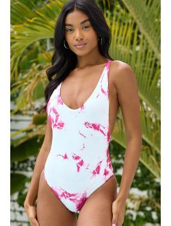 Myrna Rose Pink Tie-Dye One-Piece Swimsuit