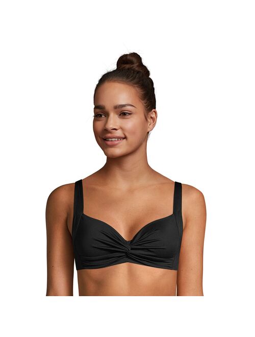 Women's Lands' End Twist-Front Underwire DD-Cup Bikini Top