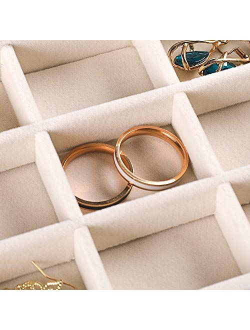 Frebeauty Extra Large Acrylic Jewelry Box for Women 5 Layers Clear Jewelry Organizer Velvet Earring Box with 5 Drawers Rings Display Case Necklaces Holder Tray for Women 