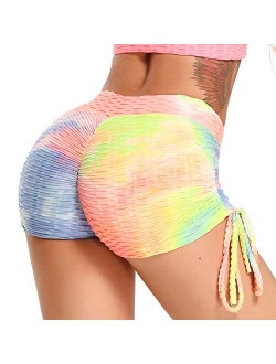 Women TIK TOK Leggings Shorts Butt Lift Scrunch Textured Leggings Workout Shorts