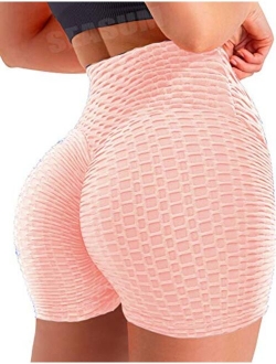 Women TIK TOK Leggings Shorts Butt Lift Scrunch Textured Leggings Workout Shorts