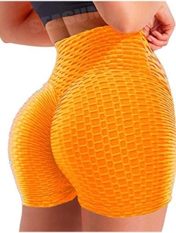 Women TIK TOK Leggings Shorts Butt Lift Scrunch Textured Leggings Workout Shorts