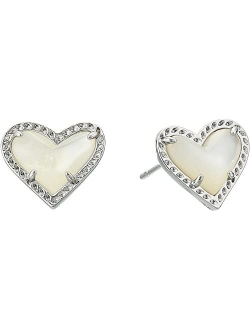 Ari Heart Stud Earrings for Women, Fashion Jewelry