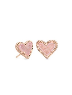 Ari Heart Stud Earrings for Women, Fashion Jewelry