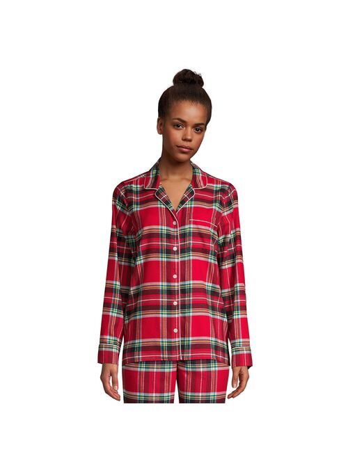 Women's Lands' End Long Sleeve Flannel Pajama Top