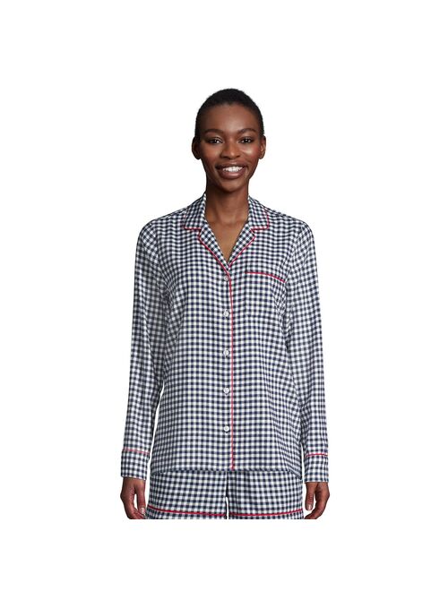 Women's Lands' End Long Sleeve Flannel Pajama Top