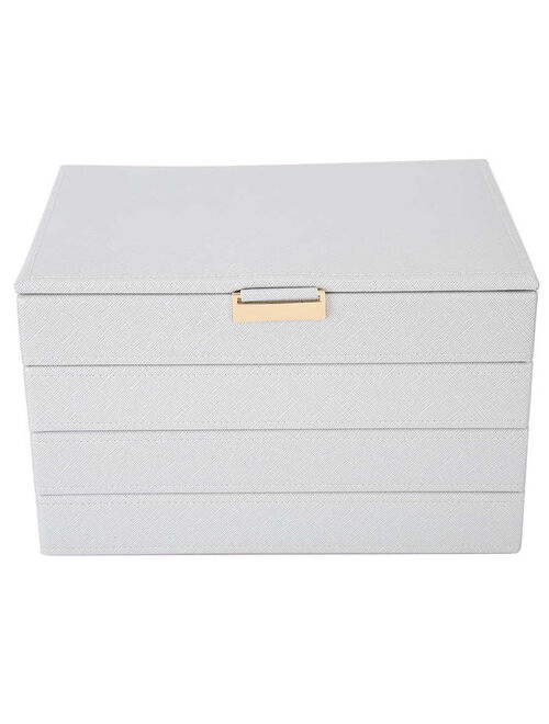 Jewellery Organizer Packaging 4 Layers PU Leather Ear Stud Storage Box Detachable Jewelry Organizer Case Jewelry Case Gift