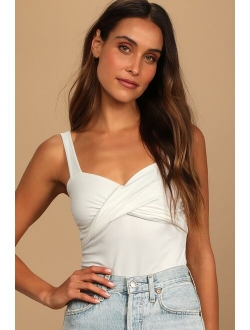 Favorite Choice Rusty Rose Twist-Front Sleeveless Bodysuit