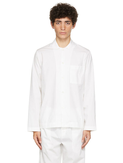 Tekla White Poplin Pyjama Shirt