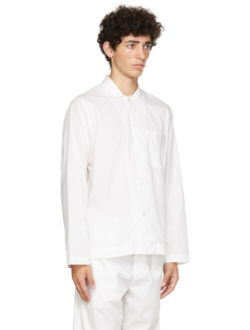 Tekla White Poplin Pyjama Shirt