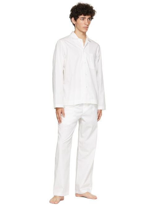 Tekla White Poplin Pyjama Shirt