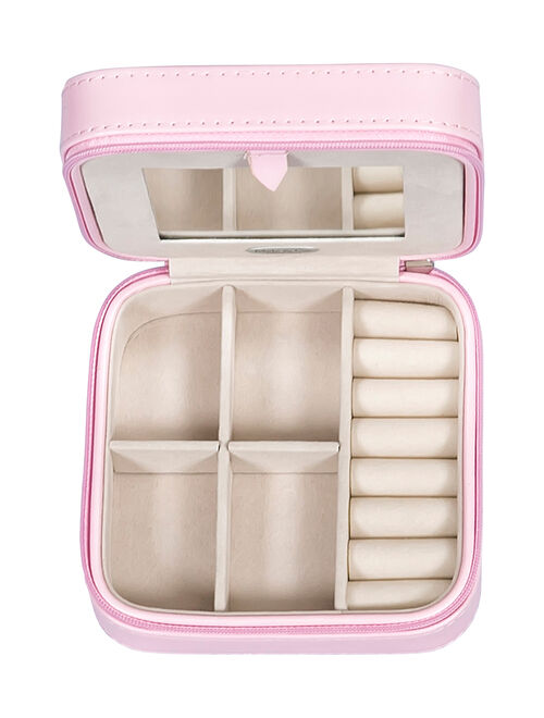 Mele & Co. Blush Pink Josette Faux-Leather Travel Jewelry Case