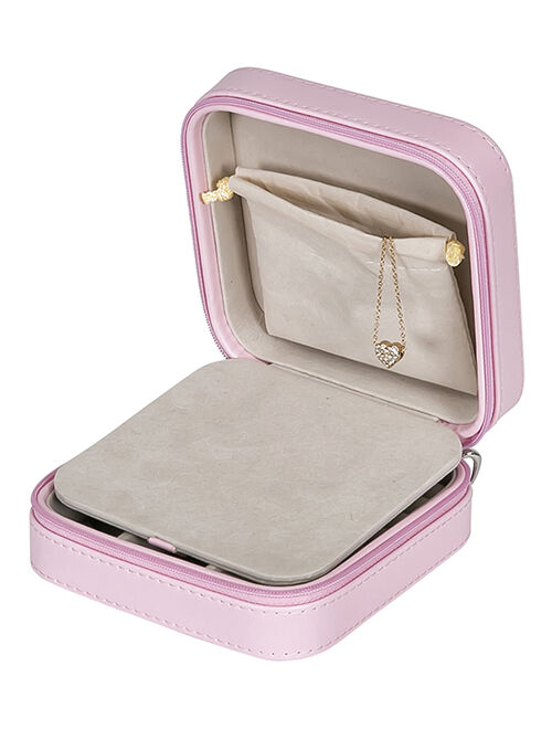 Mele & Co. Blush Pink Josette Faux-Leather Travel Jewelry Case