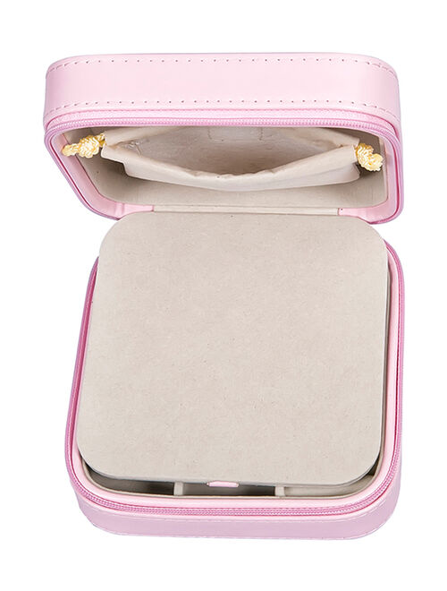 Mele & Co. Blush Pink Josette Faux-Leather Travel Jewelry Case