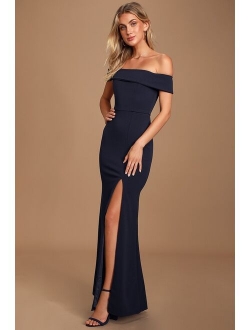 Aveline Black Off-the-Shoulder Maxi Dress