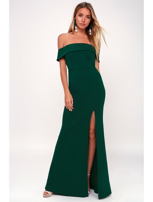 Lulus Aveline Black Off-the-Shoulder Maxi Dress