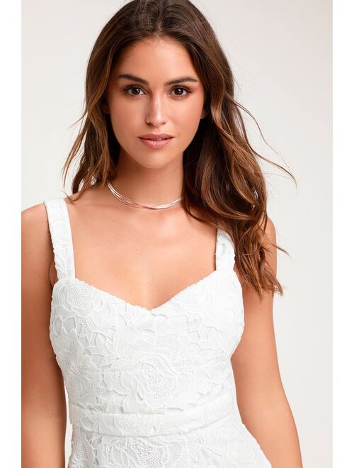 Lulus Divine Beauty White Lace Midi Dress