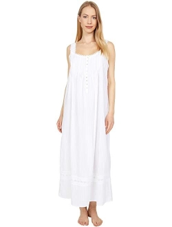 Eileen West Cotton Dobby Stripe Woven Sleeveless Ballet Nightgown