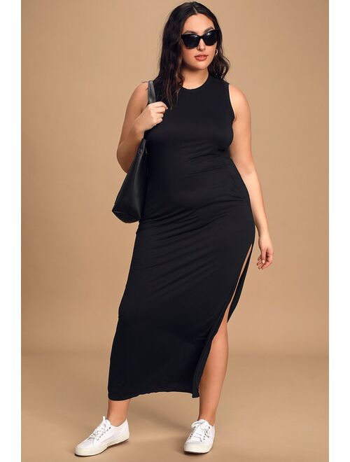 Lulus Shield and Sword Black Sleeveless Maxi Dress