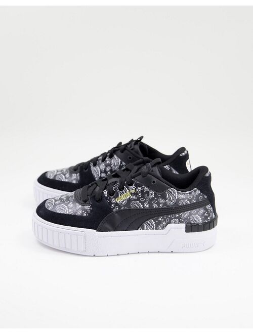 Puma Cali Sport sneakers in black and paisley print