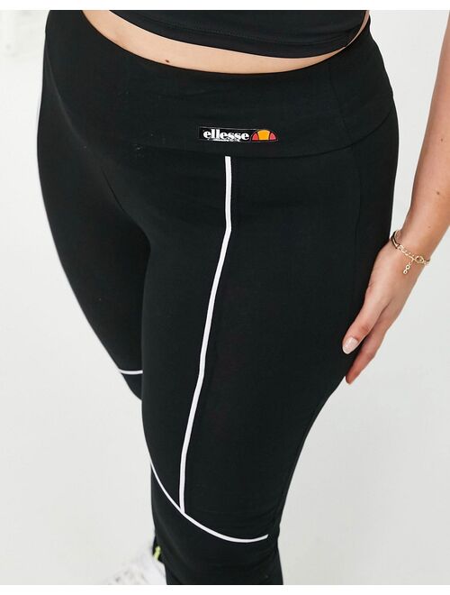 ellesse plus leggings in black with seam detail