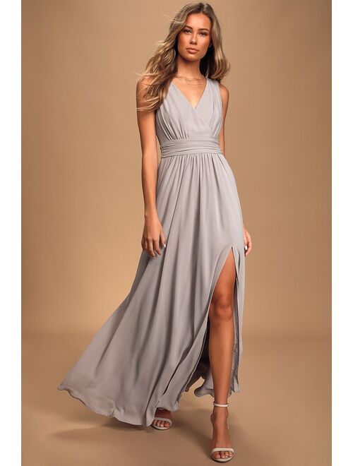 Lulus Thoughts of Hue Gardenia Surplice Maxi Dress